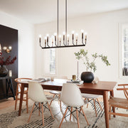 Kichler 52350BK 12 Light Linear Chandelier, Black (6)