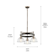 Kichler 52402PN Three Light Chandelier, Polished Nickel (3)