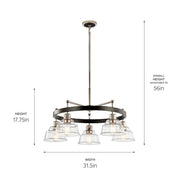 Kichler 52403PN Five Light Chandelier, Polished Nickel (4)