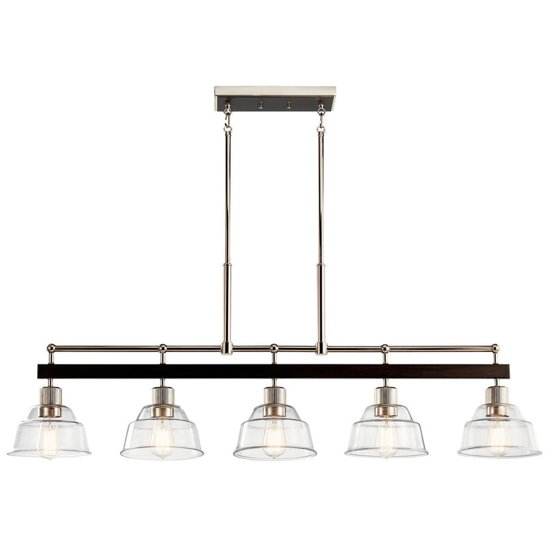Kichler 52404PN Five Light Linear Chandelier, Polished Nickel (2)