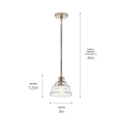 Kichler 52405PN One Light Mini Pendant, Polished Nickel (3)