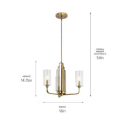 Kichler 52410BNB Three Light Chandelier, Brushed Natural Brass (3)