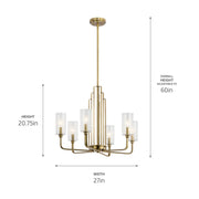 Kichler 52411BNB Six Light Chandelier, Brushed Natural Brass (3)