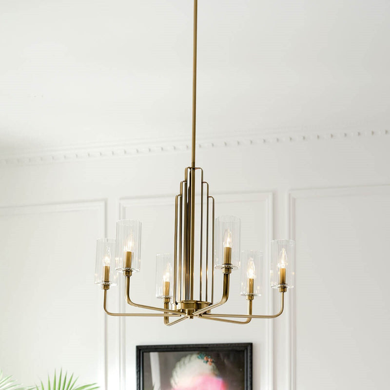 Kichler 52411BNB Six Light Chandelier, Brushed Natural Brass (4)