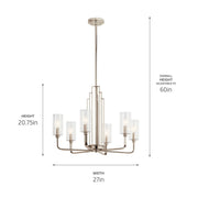 Kichler 52411PN Six Light Chandelier, Polished Nickel (3)