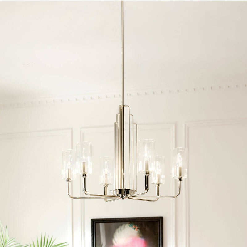 Kichler 52411PN Six Light Chandelier, Polished Nickel (4)