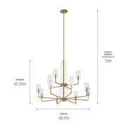 Kichler 52412BNB 12 Light Chandelier, Brushed Natural Brass (4)