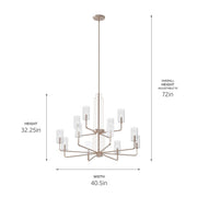 Kichler 52412PN 12 Light Chandelier, Polished Nickel (4)