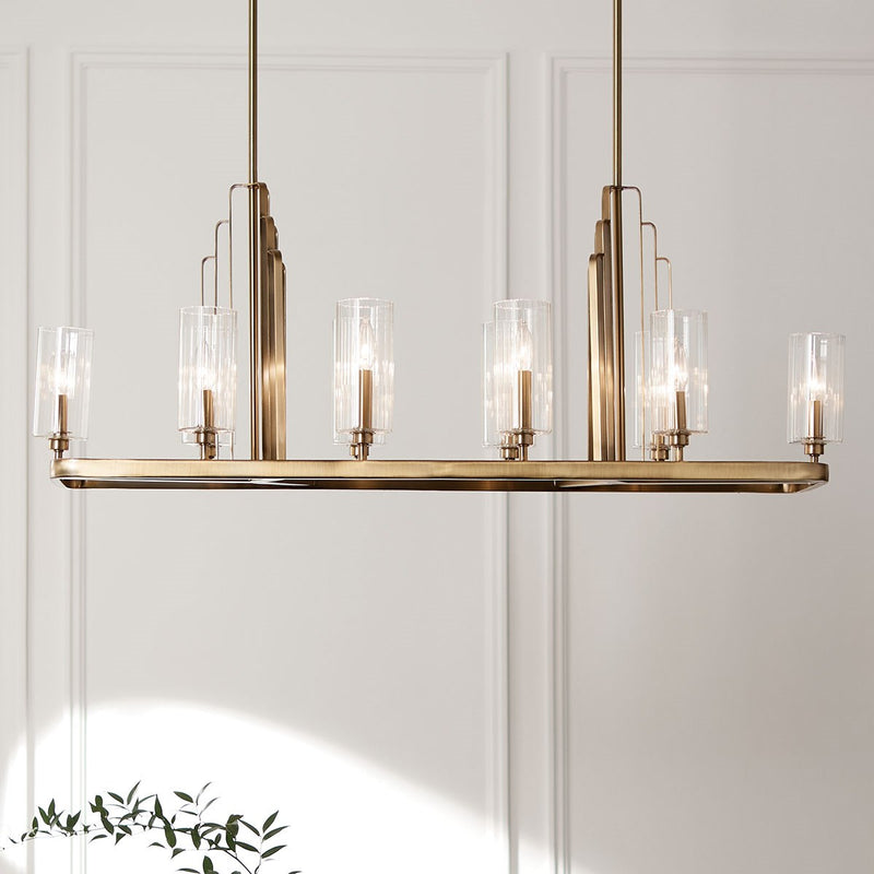 Kichler 52413BNB Ten Light Linear Chandelier, Brushed Natural Brass (5)