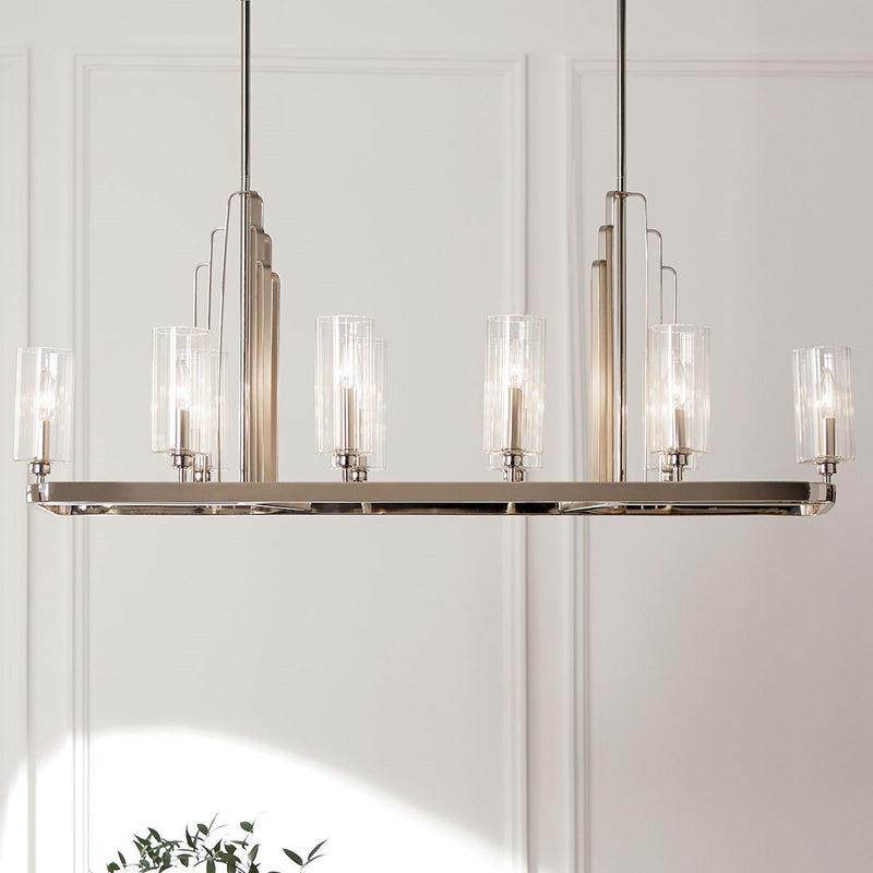 Kichler 52413PN Ten Light Linear Chandelier, Polished Nickel (5)