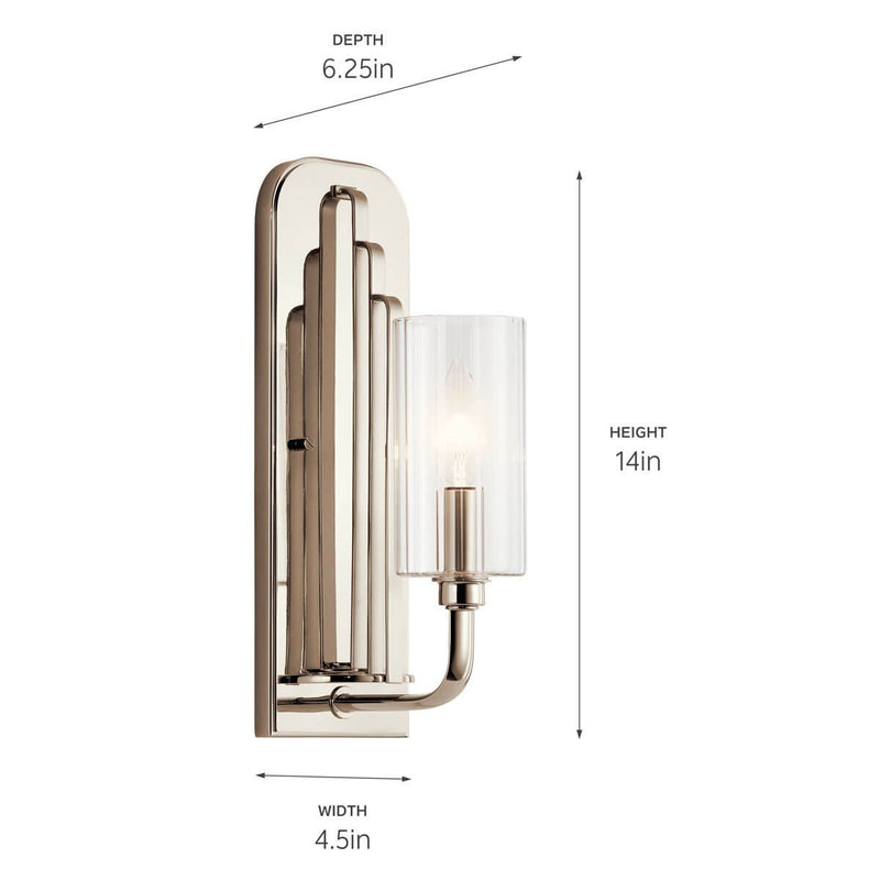 Kichler 52415PN One Light Wall Sconce, Polished Nickel (5)