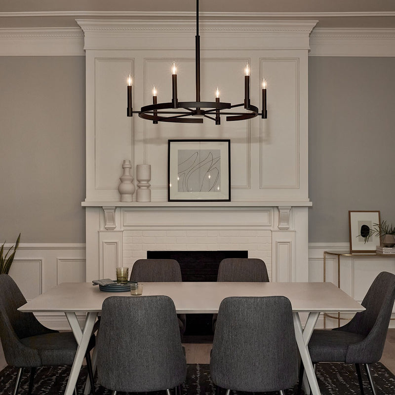 Kichler 52427BK Six Light Chandelier, Black (5)