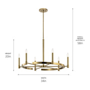 Kichler 52427BNB Six Light Chandelier, Brushed Natural Brass (3)