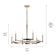 Kichler 52427PN Six Light Chandelier, Polished Nickel (3)