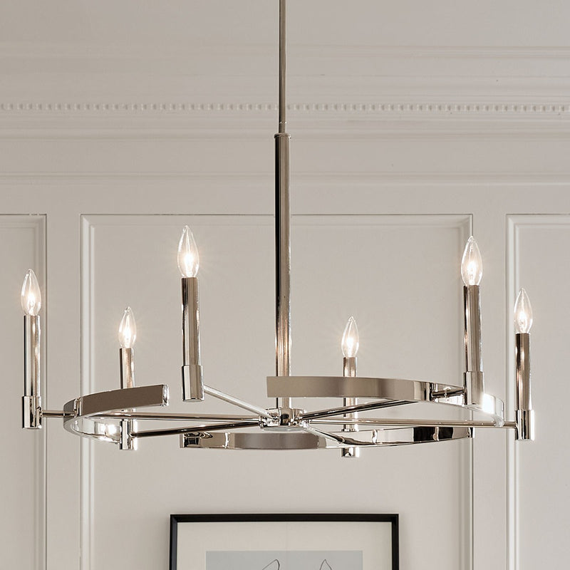 Kichler 52427PN Six Light Chandelier, Polished Nickel (4)