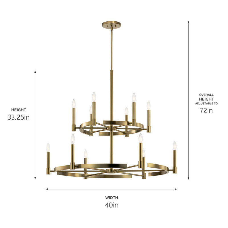 Kichler 52428BNB 12 Light Chandelier, Brushed Natural Brass (3)
