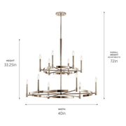 Kichler 52428PN 12 Light Chandelier, Polished Nickel (3)