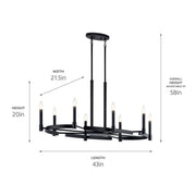 Kichler 52429BK Eight Light Chandelier, Black (3)