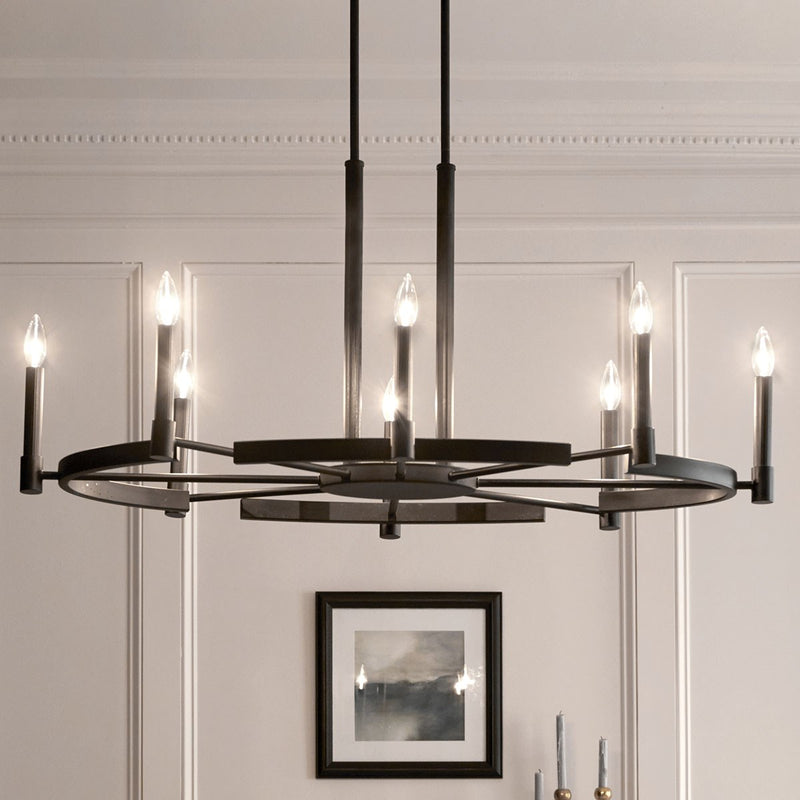 Kichler 52429BK Eight Light Chandelier, Black (4)