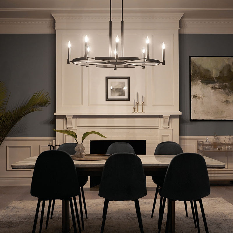 Kichler 52429BK Eight Light Chandelier, Black (5)