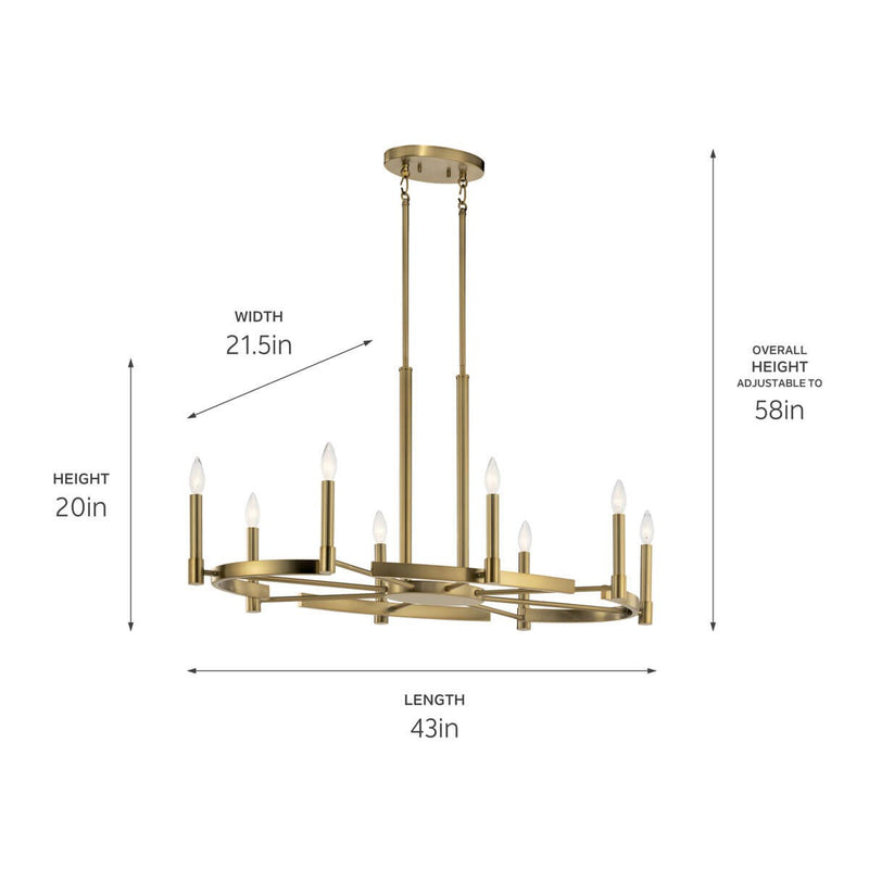 Kichler 52429BNB Eight Light Chandelier, Brushed Natural Brass (3)
