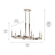 Kichler 52429PN Eight Light Chandelier, Polished Nickel (3)