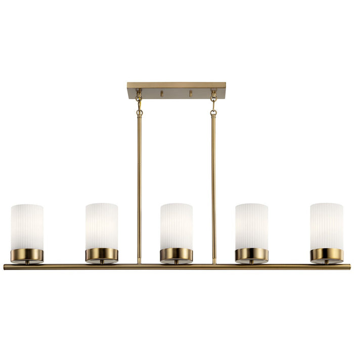 Kichler 52430BNB Ciona Five Light Linear Chandelier, Brushed Natural Brass Alternate Image.jpg