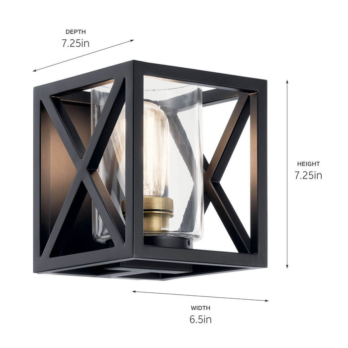 Kichler 55063BK Moorgate One Light Wall Sconce, Black Alternate Image 2.jpg