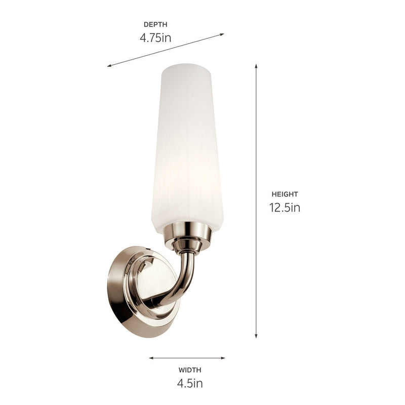 Kichler 55073PN One Light Wall Sconce, Polished Nickel (4)