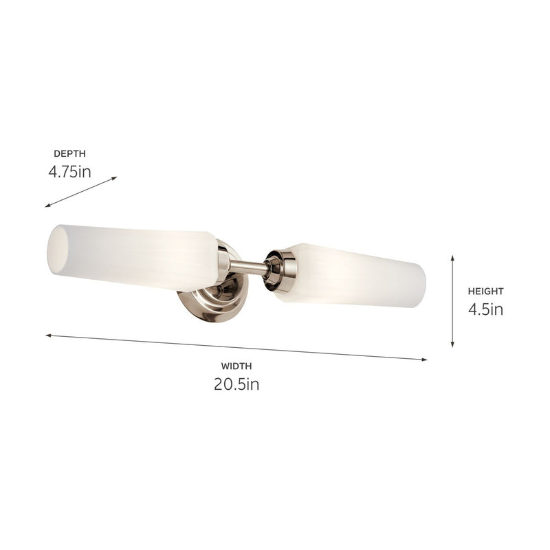 Kichler 55074PN Two Light Wall Sconce, Polished Nickel (4)