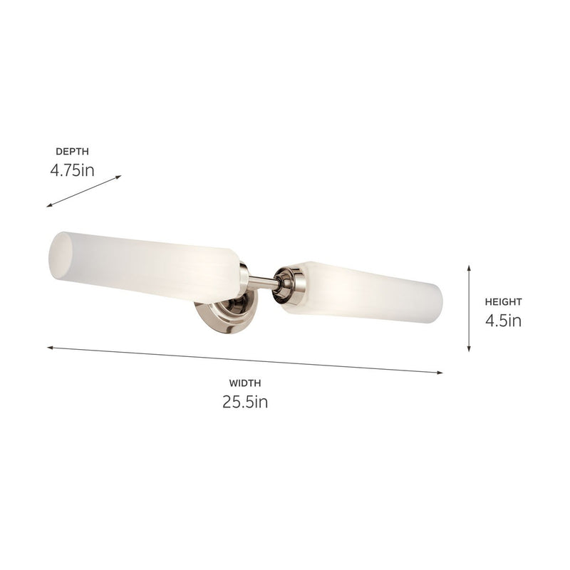 Kichler 55075PN Two Light Bath, Polished Nickel (4)