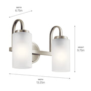Kichler 55086NI Two Light Bath, Brushed Nickel (4)