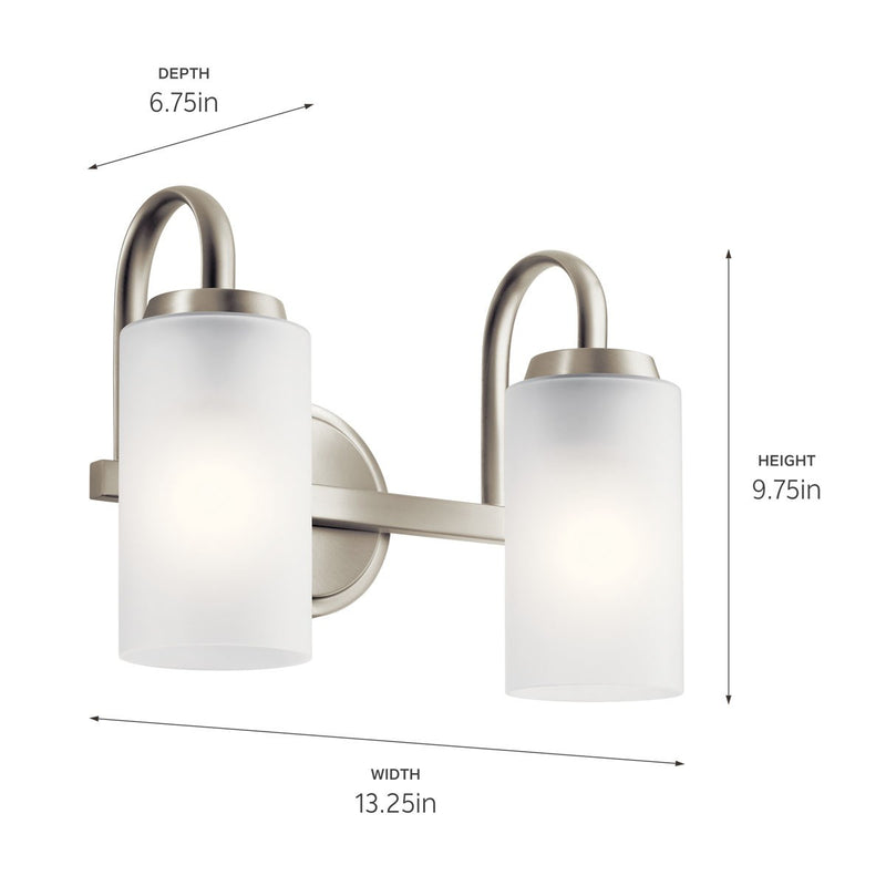 Kichler 55086NI Two Light Bath, Brushed Nickel (4)