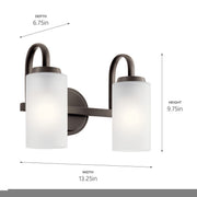 Kichler 55086OZ Two Light Bath, Olde Bronze (4)