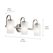 Kichler 55087NI Three Light Bath, Brushed Nickel (4)