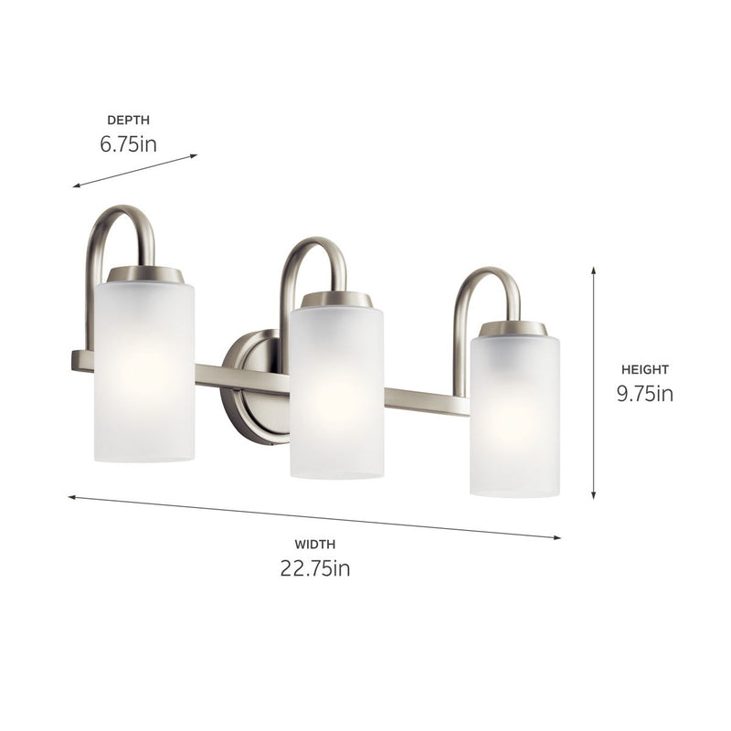 Kichler 55087NI Three Light Bath, Brushed Nickel (4)