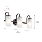 Kichler 55087OZ Three Light Bath, Olde Bronze (4)