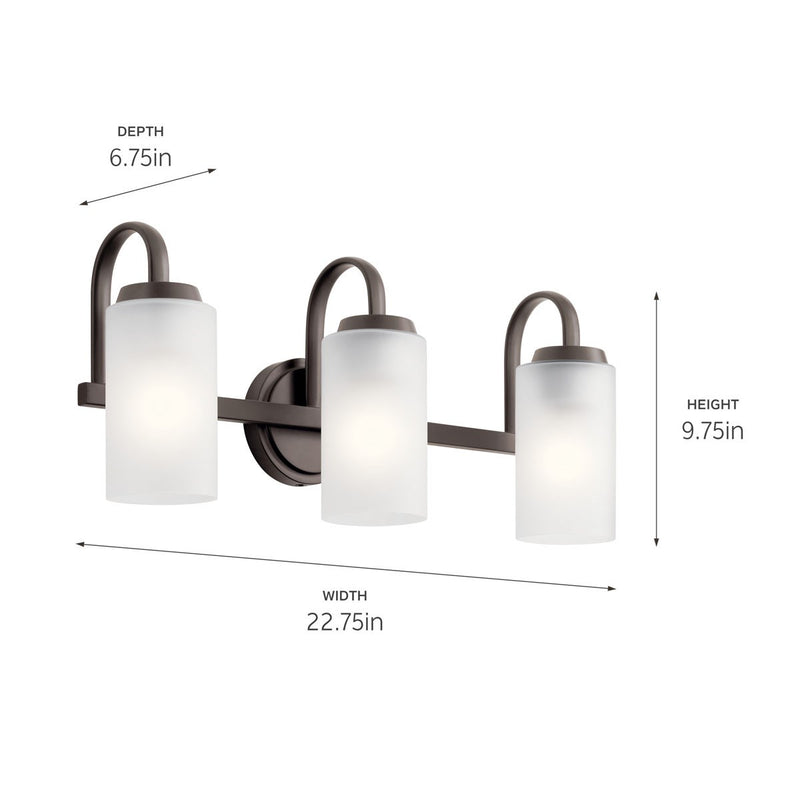 Kichler 55087OZ Three Light Bath, Olde Bronze (4)