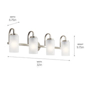 Kichler 55088NI Four Light Bath, Brushed Nickel (4)
