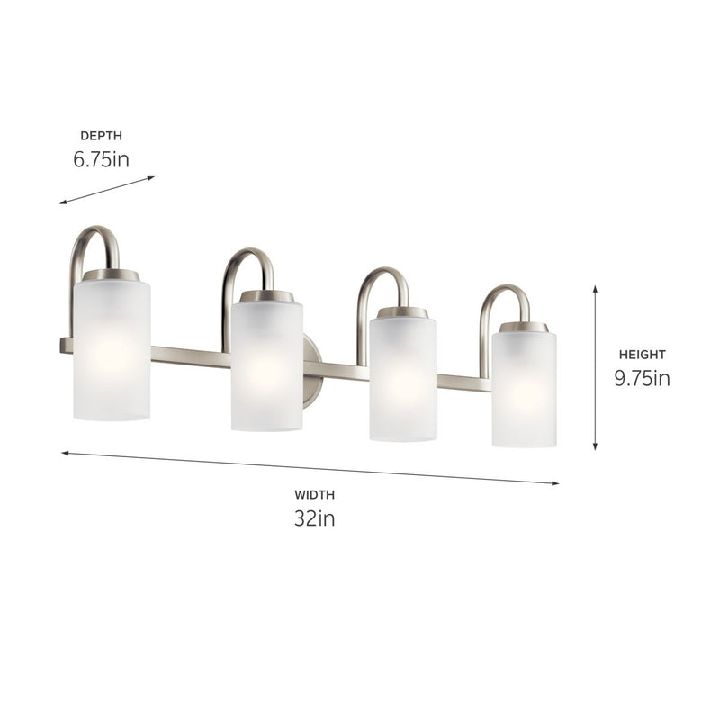 Kichler 55088NI Four Light Bath, Brushed Nickel (4)