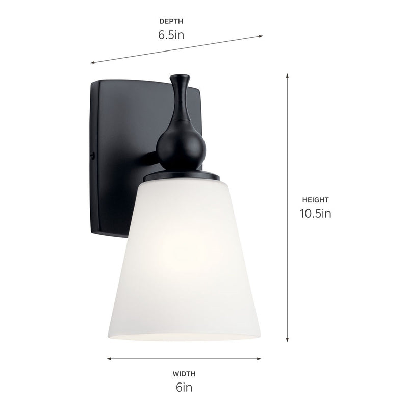 Kichler 55090BK One Light Wall Sconce, Polished Nickel (4)