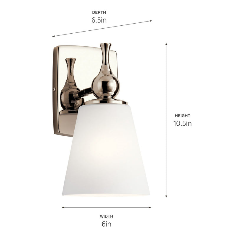 Kichler 55090PN One Light Wall Sconce, Polished Nickel (4)