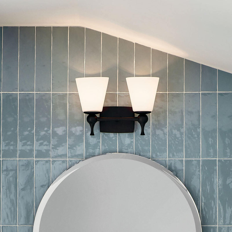 Kichler 55091BK Two Light Bath, Black (5)
