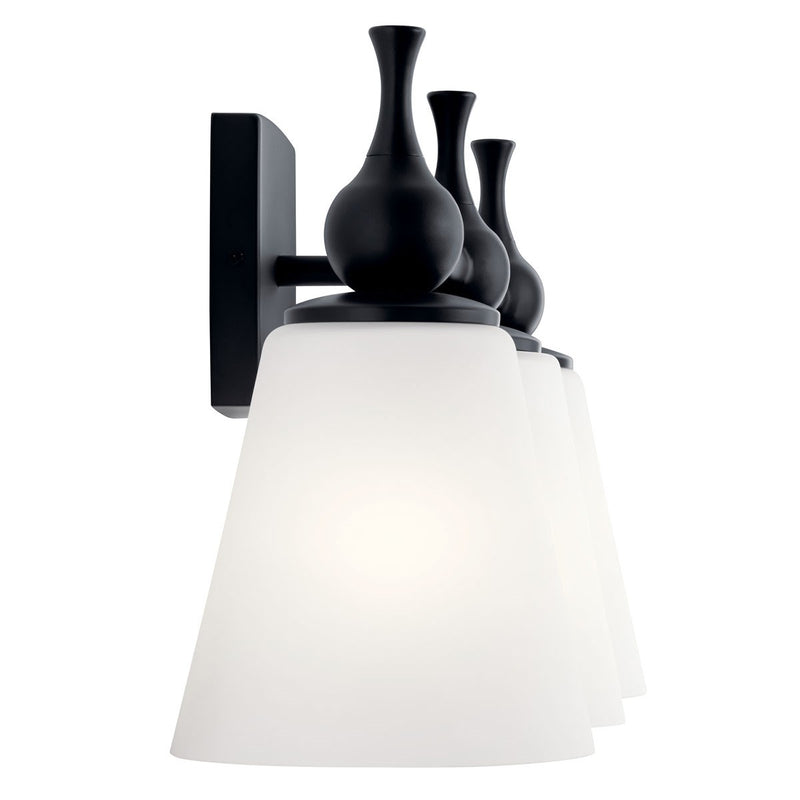 Kichler 55092BK Three Light Bath, Black (2)