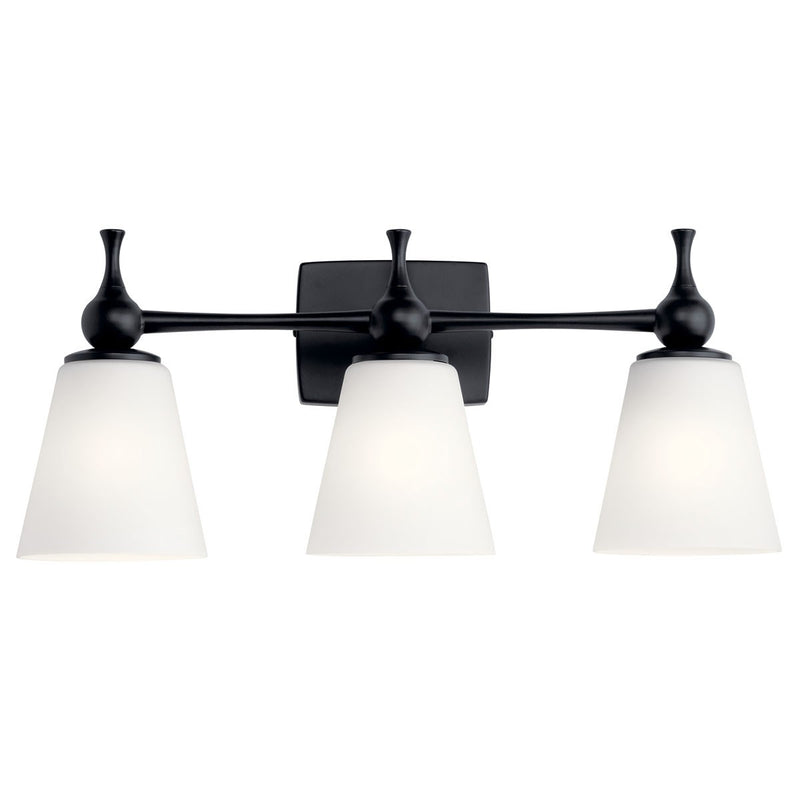 Kichler 55092BK Three Light Bath, Black (3)