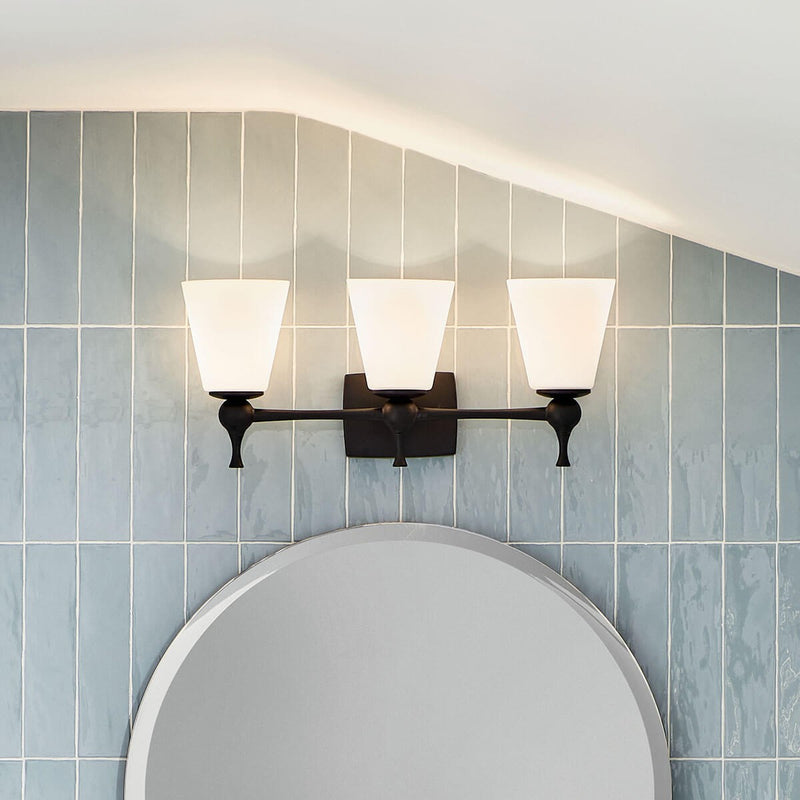 Kichler 55092BK Three Light Bath, Black (5)