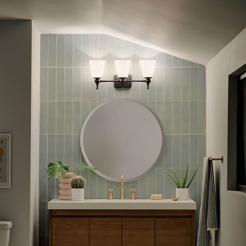 Kichler 55092BK Three Light Bath, Black (6)