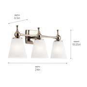 Kichler 55092PN Three Light Bath, Polished Nickel (4)