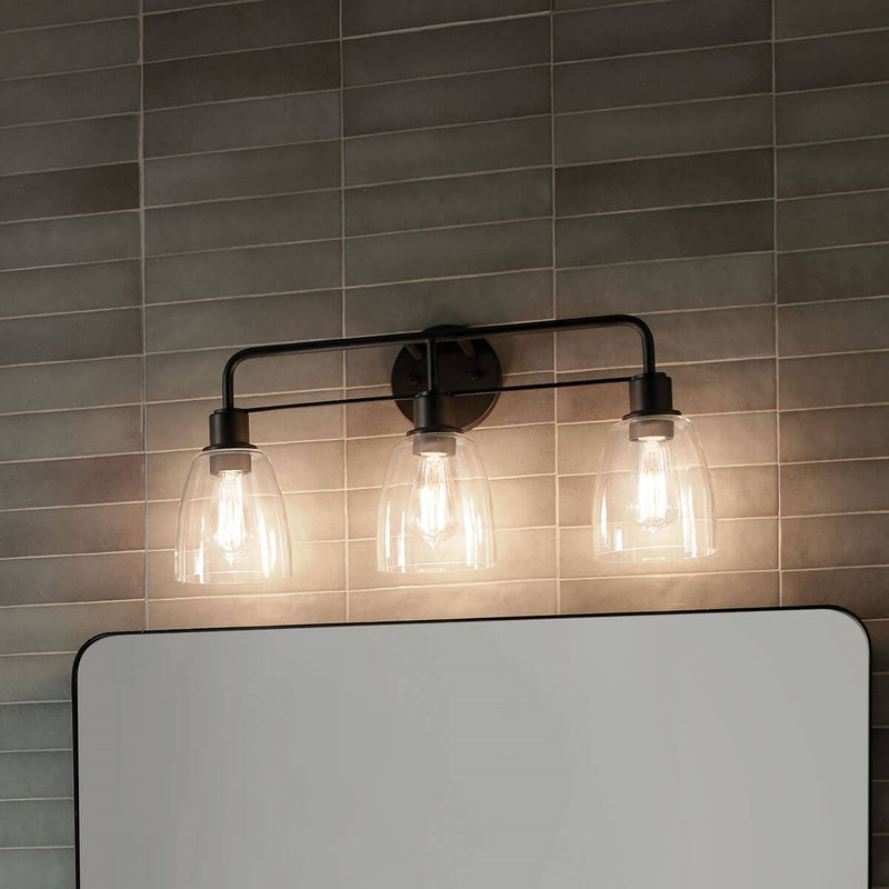 Kichler 55102BK Three Light Bath, Black (6)