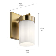 Kichler 55110BNB One Light Wall Sconce, Brushed Natural Brass (4)